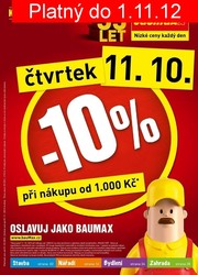aktuální leták bauMax 1.10.2012-1.11.2012