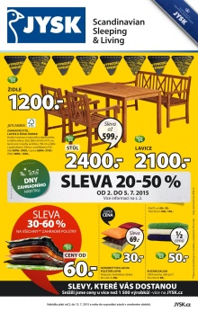 aktuální leták Jysk 2.7.2015-15.7.2015