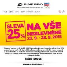 aktuální leták ALPINE PRO 23.9.2015-28.9.2015