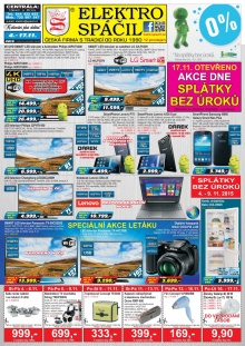 aktuální leták Elektro Spáčil 4.11.2015-17.11.2015