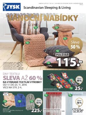 aktuální leták Jysk 17.11.2016-30.11.2016