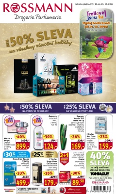 aktuální leták ROSSMANN drogerie 19.12.2016-23.12.2016