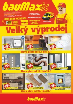 aktuální leták bauMax 6.1.2017-31.1.2017