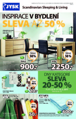 aktuální leták Jysk 9.2.2017-22.2.2017