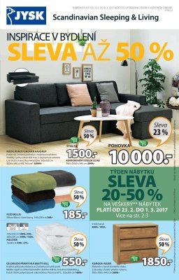 aktuální leták Jysk 23.2.2017-8.3.2017