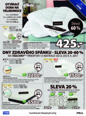 aktuální leták Jysk 6.4.2017-19.4.2017
