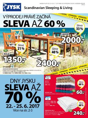 aktuální leták Jysk 22.6.2017-5.7.2017