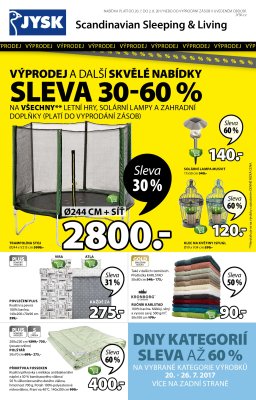 aktuální leták Jysk 20.7.2017-2.8.2017