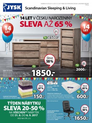 aktuální leták Jysk 31.8.2017-13.9.2017