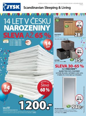 aktuální leták Jysk 21.9.2017-4.10.2017