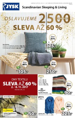 aktuální leták Jysk 2.11.2017-15.11.2017