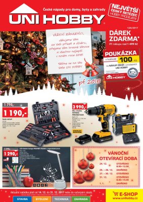 aktuální leták UNI HOBBY 14.12.2017-31.12.2017