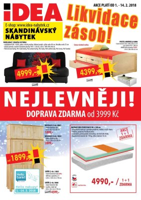aktuální leták IDEA nábytek 1.2.2018-14.2.2018