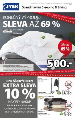 aktuální leták Jysk 1.2.2018-14.2.2018