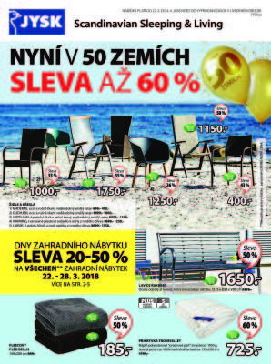aktuální leták Jysk 22.3.2018-4.4.2018