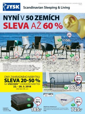 aktuální leták Jysk 22.3.2018-4.4.2018