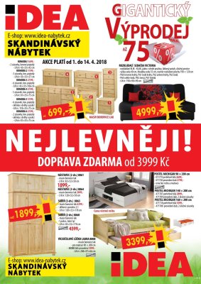 aktuální leták IDEA nábytek 1.4.2018-14.4.2018
