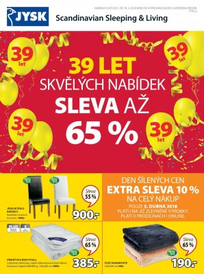 aktuální leták Jysk 5.4.2018-18.4.2018