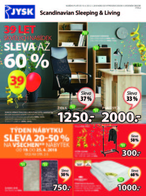 aktuální leták Jysk 19.4.2018-2.5.2018