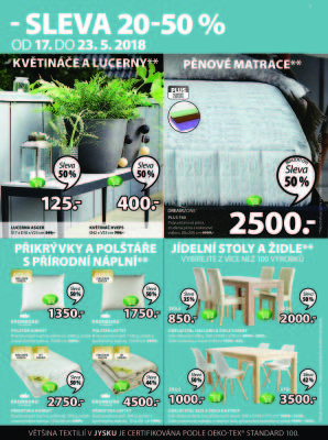 aktuální leták Jysk 17.5.2018-30.5.2018