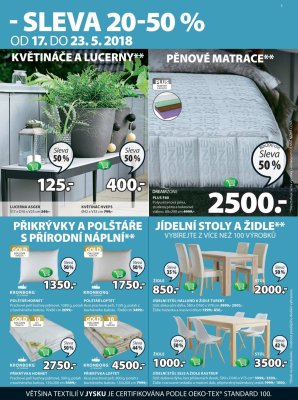 aktuální leták Jysk 17.5.2018-30.5.2018