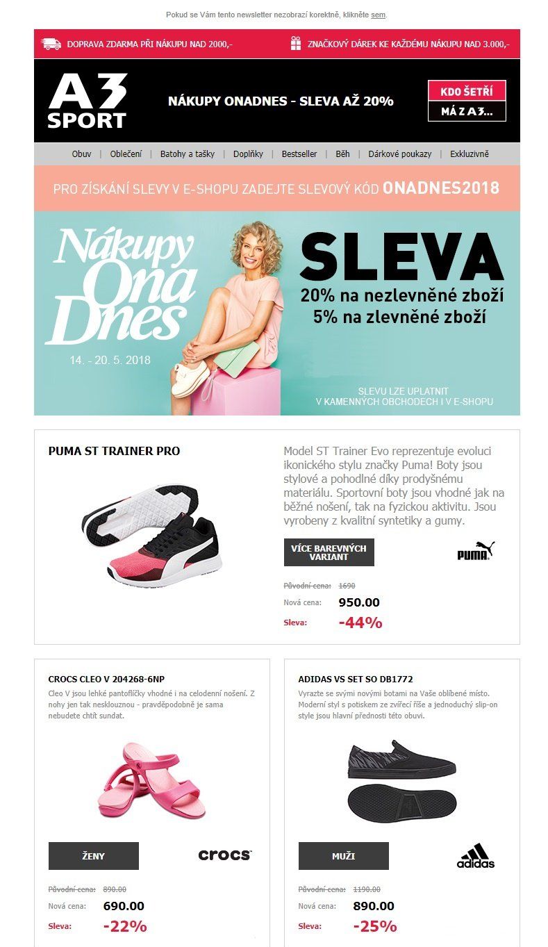 OnaDnes slevy A3 SPORT strana 1