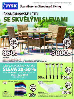 aktuální leták Jysk 31.5.2018-13.6.2018