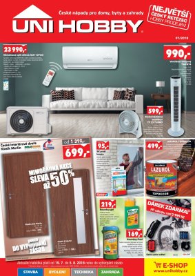 aktuální leták UNI HOBBY 19.7.2018-5.8.2018
