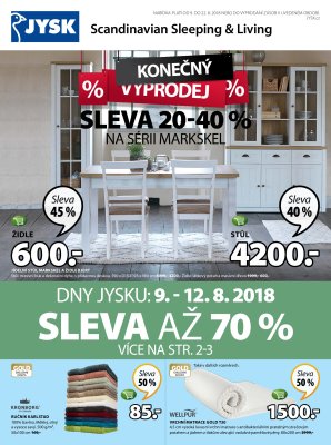 aktuální leták Jysk 9.8.2018-22.8.2018