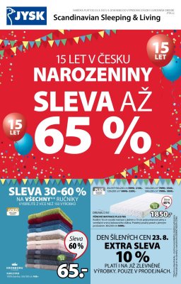 aktuální leták Jysk 23.8.2018-5.9.2018
