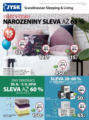 aktuální leták Jysk 30.8.2018-12.9.2018