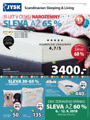 aktuální leták Jysk 6.9.2018-19.9.2018