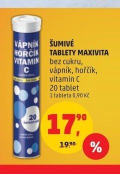 ŠUMIVÉ TABLETY MAXIVITA Vápník Hořčík Vitamin C - Penny Market aktualniletaky.eu