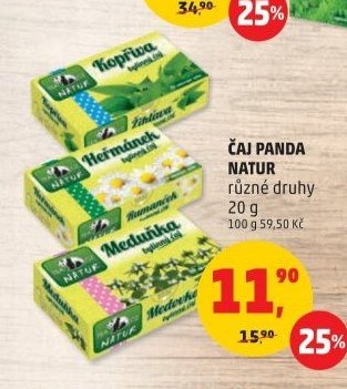 ČAJ PANDA NATUR různé druhy 20 g - Penny Market aktualniletaky.eu