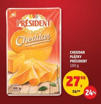 Cheddar plátky Président - Penny Market aktualniletaky.eu