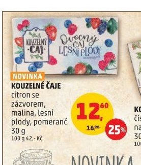 KOUZELNÉ ČAJE citron se zázvorem, malina, lesní plody, pomeranč - Penny Market aktualniletaky.eu