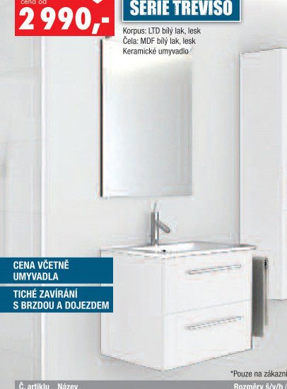 Skříňka s umyvadlem Treviso W 60