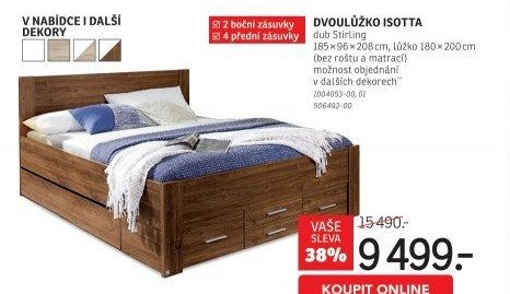 Dvoulůžko Isotta, dub Stirling