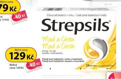 Strepsils Med a Citron, 24 pastilek