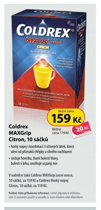 Coldrex MAXGrip Citron, 10 sáčků - Dr. Max aktualniletaky.eu