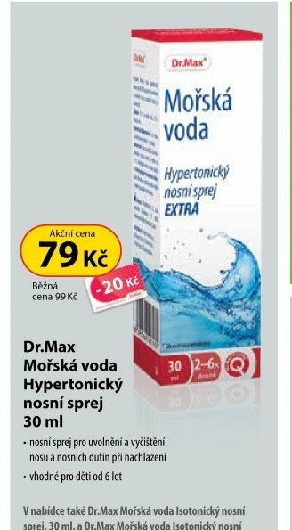 Dr.Max Mořská voda Hypertonický nosní sprej 30 ml - Dr. Max aktualniletaky.eu