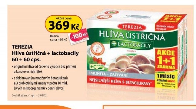 TEREZIA Hlíva ústřičná + lactobacily 60 + 60 cps. - Dr. Max aktualniletaky.eu
