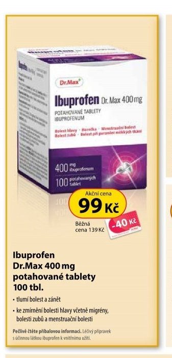 Ibuprofen Dr.Max 400 mg potahované tablety 100 tbl. - Dr. Max aktualniletaky.eu