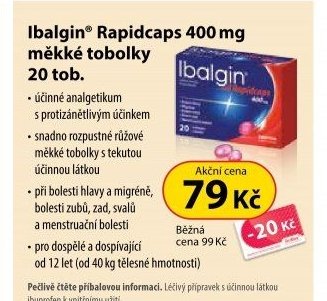 Ibalgin Rapidcaps 400 mg měkké tobolky 20 tbl. - Dr. Max aktualniletaky.eu