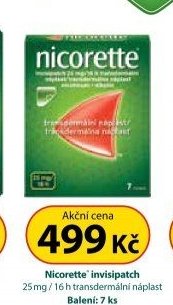 Nicorette invisipatch 25 mg / 16 h transdermální náplast