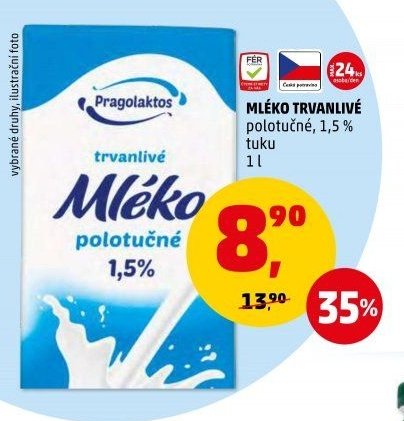 MLÉKO TRVANLIVÉ polotučné, 1,5 % tuku - Penny Market aktualniletaky.eu