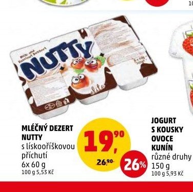 MLÉČNÝ DEZERT NUTTY s lískooříškovou příchutí 6x 60 g - Penny Market aktualniletaky.eu