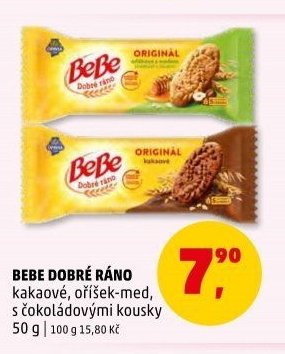 BeBe Dobré ráno kakaové, oříšek-med, s čokoládovými kousky - Penny Market aktualniletaky.eu