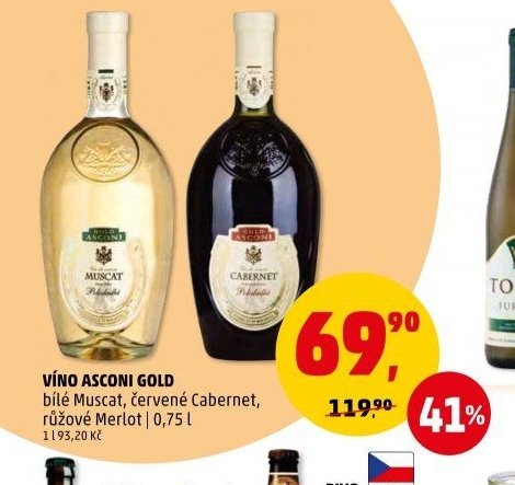VÍNO ASCONI GOLD bílé Muscat, červené Cabernet, růžové Merlot - Penny Market aktualniletaky.eu