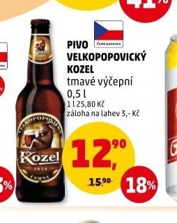 PIVO VELKOPOPOVICKÝ KOZEL tmavé výčepní - Penny Market aktualniletaky.eu
